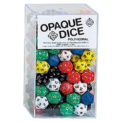 KP02823-OPAQUE DICE D20 25PC ASSORTED BAG