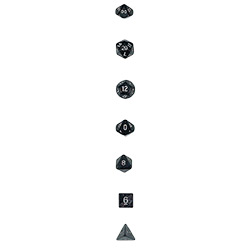 KP02882-GLITTER DICE SET 7PC BLACK