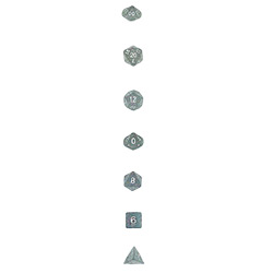 KP02884-GLITTER DICE SET 7PC CLEAR