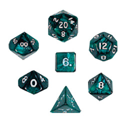 KP02980-PEARLIZED DICE 7PC SET EMERALD