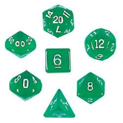 KP08522-TRANSPARENT DICE D10 10PC GREEN
