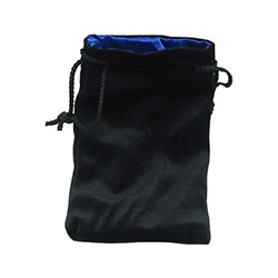 KP09916-DICE BAG VELVET BLACK/BLUE 5 X 8 INCH