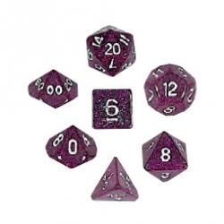 KP10028-GLITTER DICE SET 10PC PURPLE