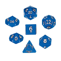 KP10054-OPAQUE DICE 10PC SET BLUE