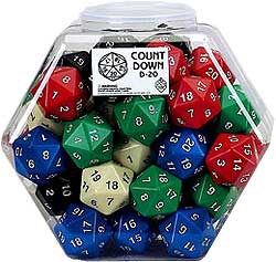 KP11706-JUMBO DICE OPAQUE D20 55MM SINGLE DIE