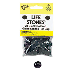 KP12699-LIFE STONES 20/BAG BLACK