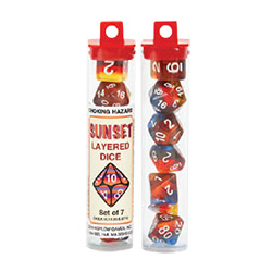 KP19536-5 LAYERED DICE 7PC SET HOOKTOP SUNSET