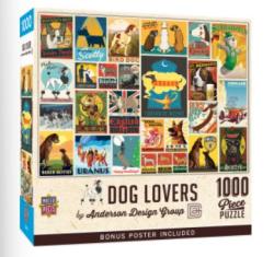 MPC72415-VINTAGE POSTER DOG LOVERS COLLAGE 1000PC PUZZLE