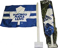 SACFSTML-CAR FLAG DOUBLE SIDED THICK MAPLE LEAFS