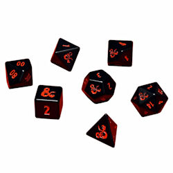 UPDIDDHM7RPG-D&D HEAVY METAL 7 SET OF DICE BLACK & RED