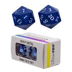 UPDIHMD20VBL-HEAVY METAL 2 D20 VIVID BLUE DICE SET