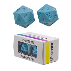 UPDIHMD20VLB-HEAVY METAL 2 D20 VIVID BLUE (LIGHT) DICE SET