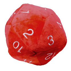 UPDIPJD20R-JUMBO D20 PLUSH DIE APPLE RED